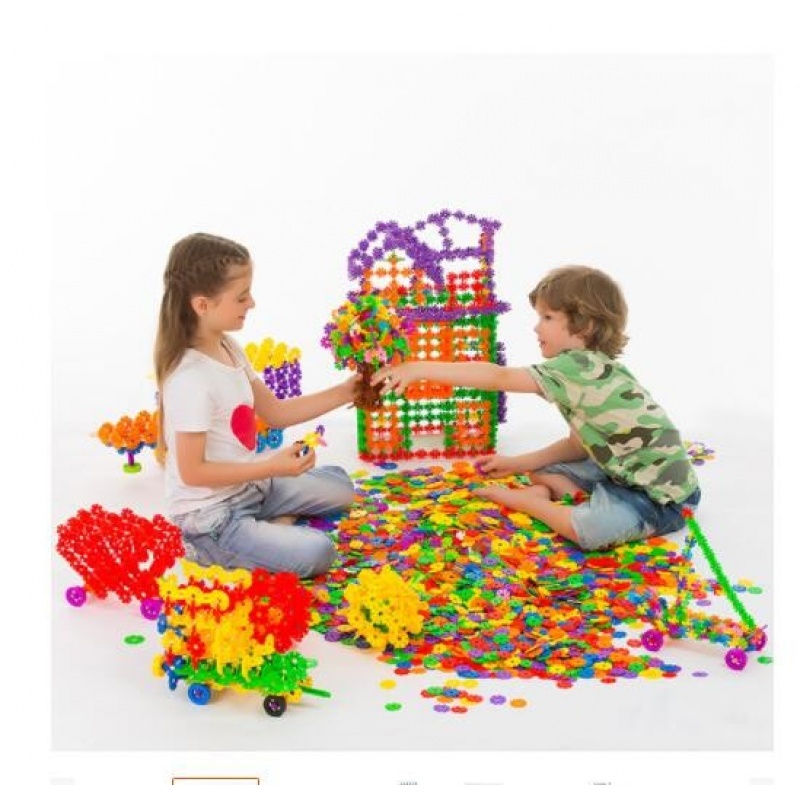 收纳盒装儿童拼装雪花片3.3 幼儿园益智拼插积木玩具早教启蒙玩具
