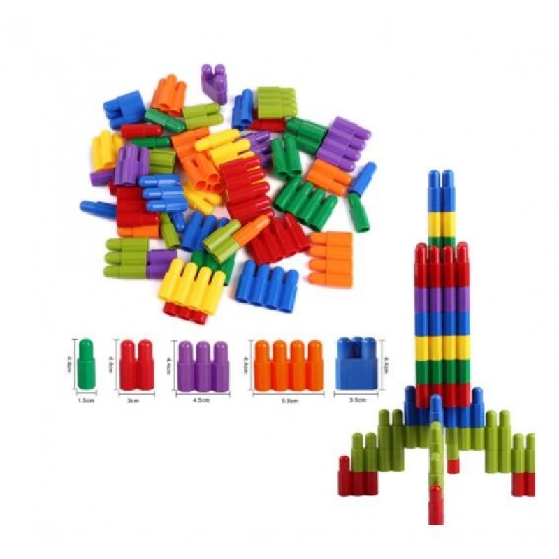 子弹头ABS桌面积木玩具益智儿童拼插塑料幼儿园桌面拼插玩具厂家